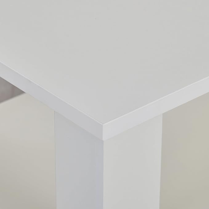 Modern White Rectangular Coffee Table with Storage Shelf - Minimalist Living Room Accent